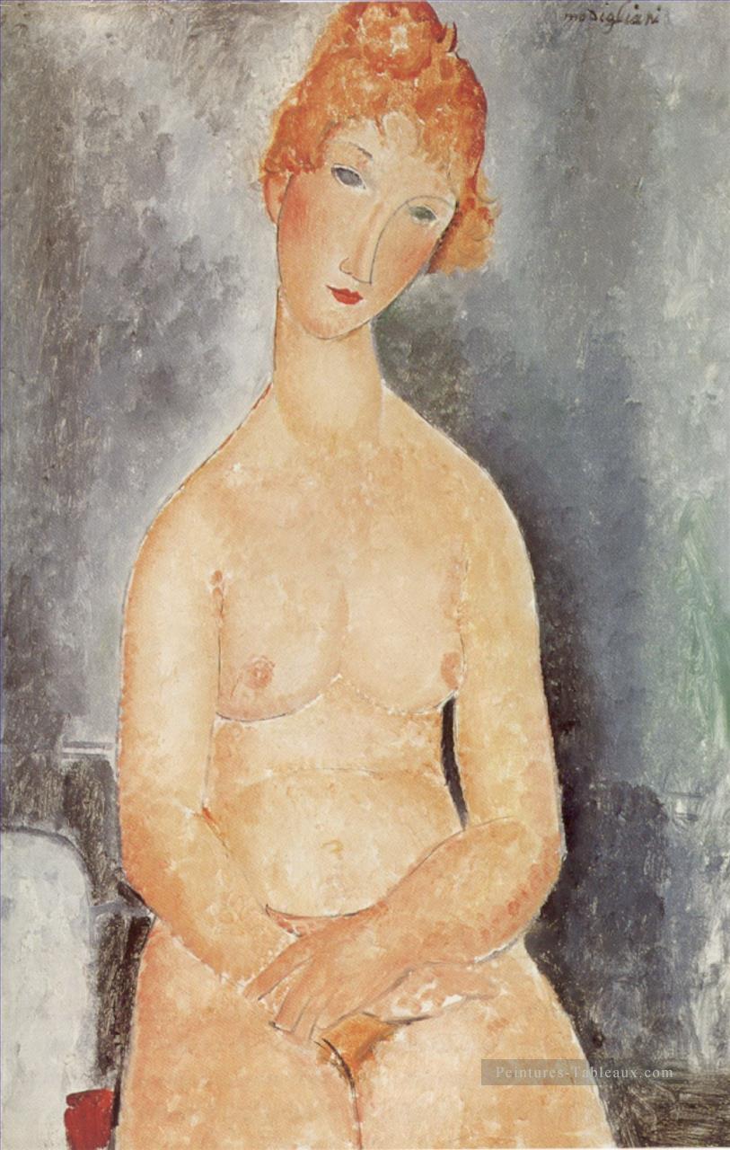 assis nu 1918 Amedeo Modigliani Peintures à l'huile